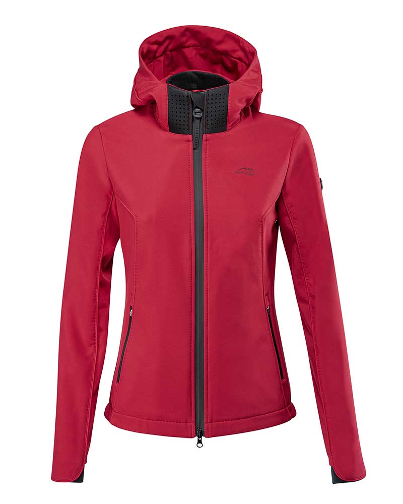 Chaqueta softshell granate con interior polar y capucha para mujer - Equiline