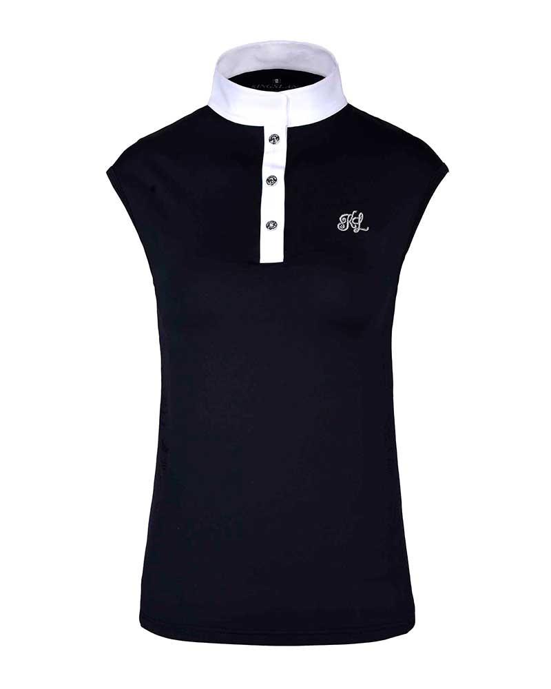 Polo de compétition sans manches bleu marine avec espalda de maille de punto pour femme KLcindy - Kingsland