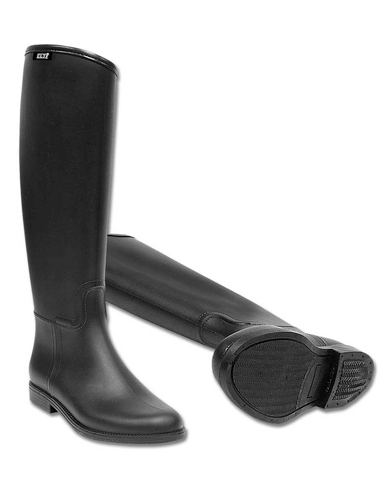 Bottes noires d'équitation a cheval en caoutchouc unisexe - ELT