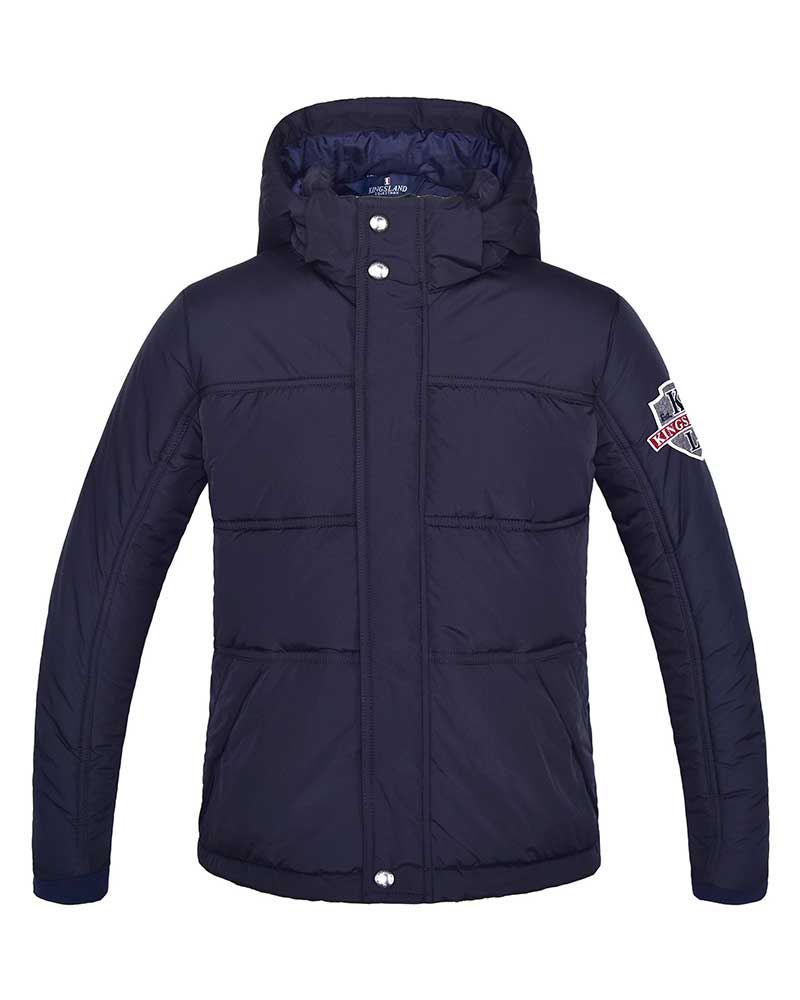 Thick padded navy blue jacket with hood junior - KLdominick - Kingsland