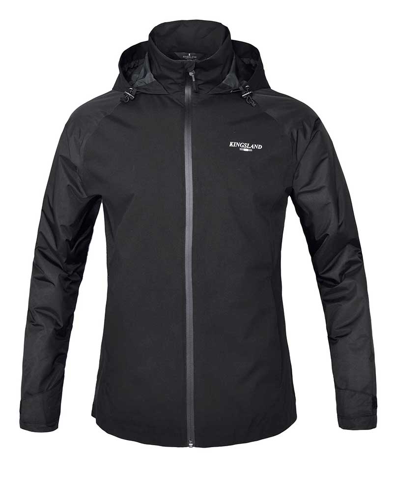 Unisex black padded rain jacket with hood – KLdexter – Kingsland