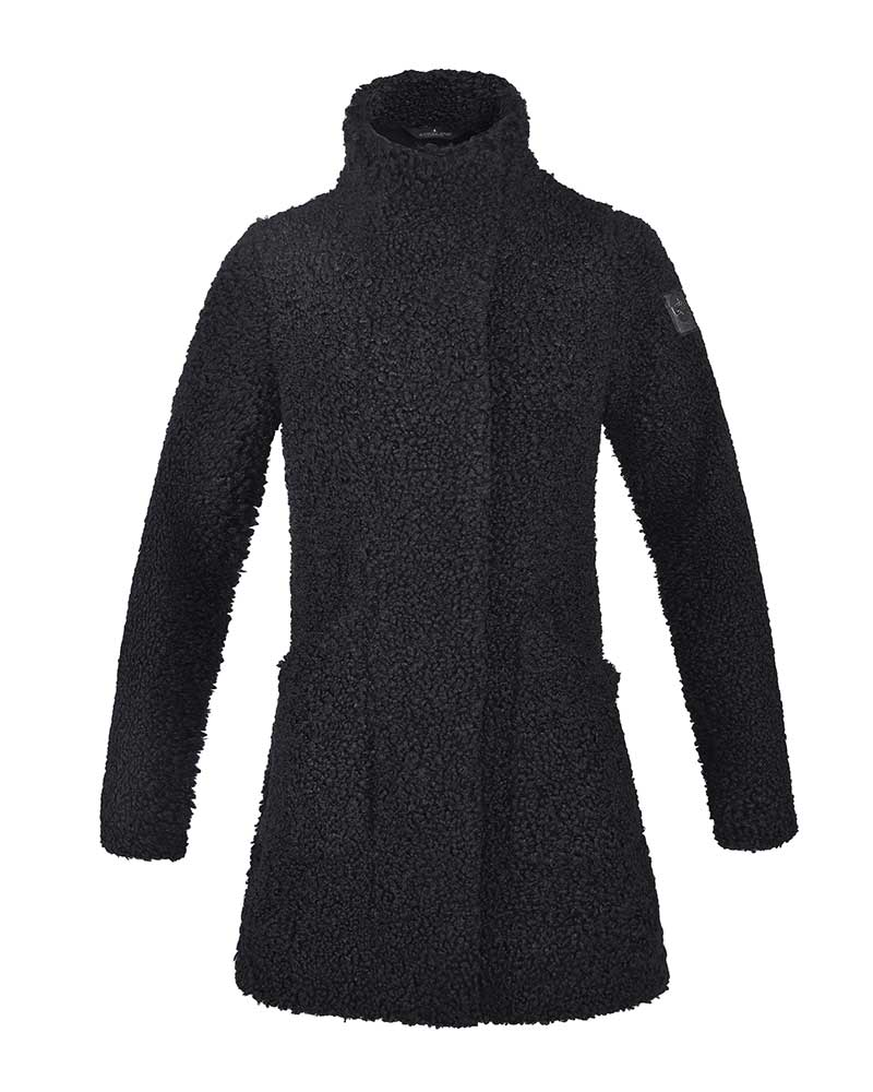 Manteau long en laine synthétique noire pour femme - KLdeena - Kingsland