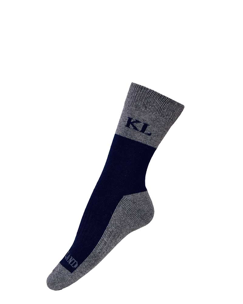 Navy and grey wool winter mid-calf socks – KLdancer – Kingsland
