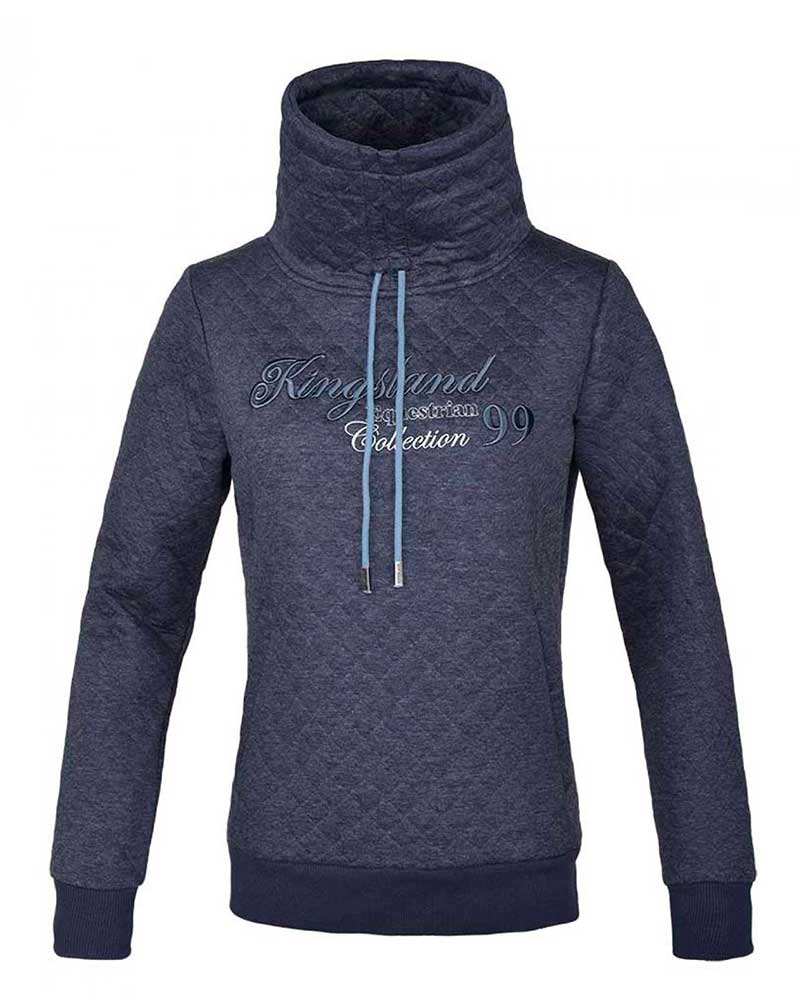 Sudadera azul grisáceo con cuello alto para mujer - KLieva - Kingsland