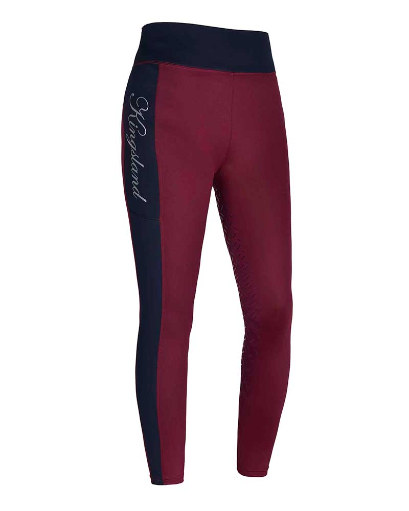 Leggings d'hiver bordeaux et bleu marine (grip à fond intégral) pour femme - KLkarina - Kingsland Dressage