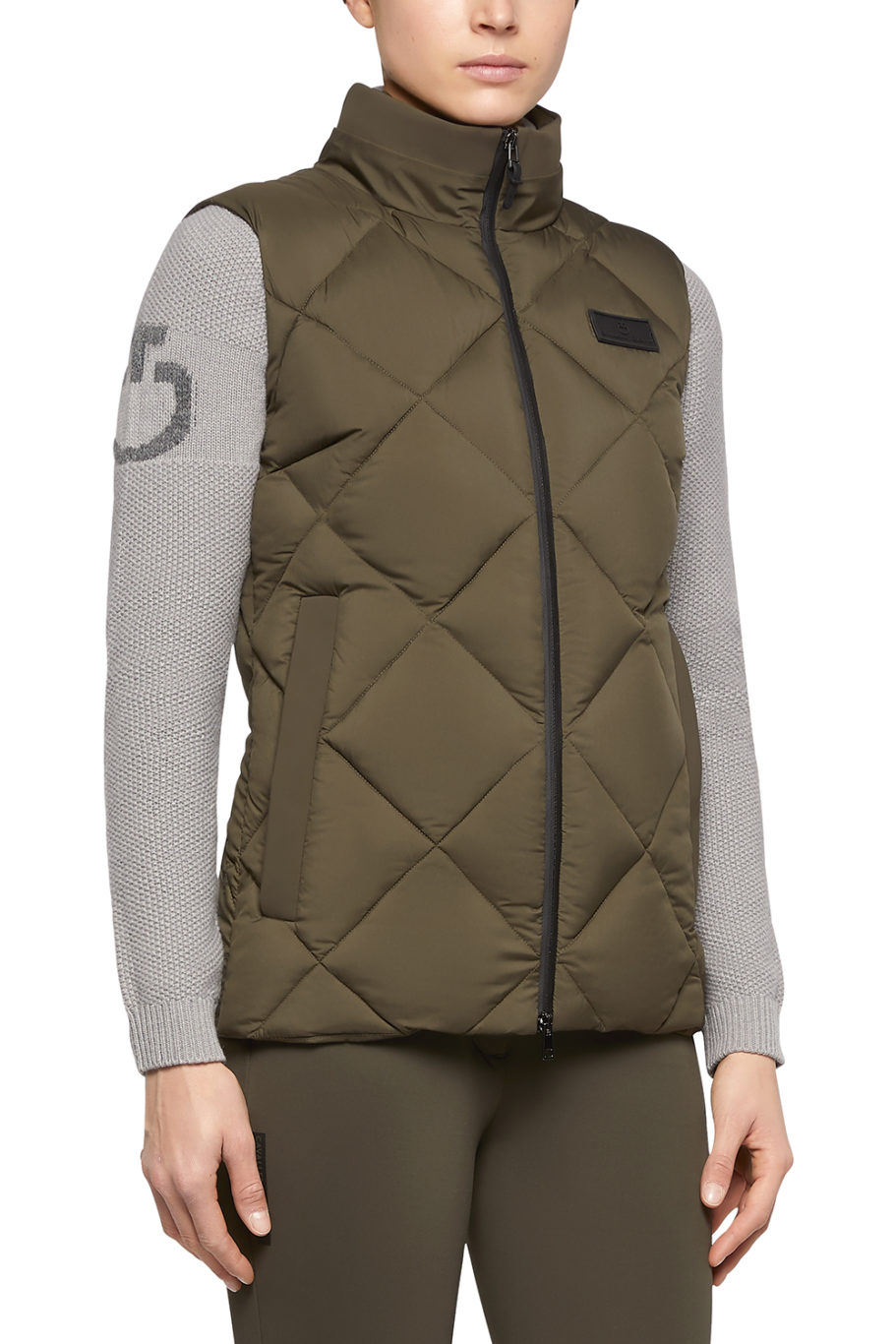 Chaleco acolchado verde caqui para mujer - Cavalleria Toscana