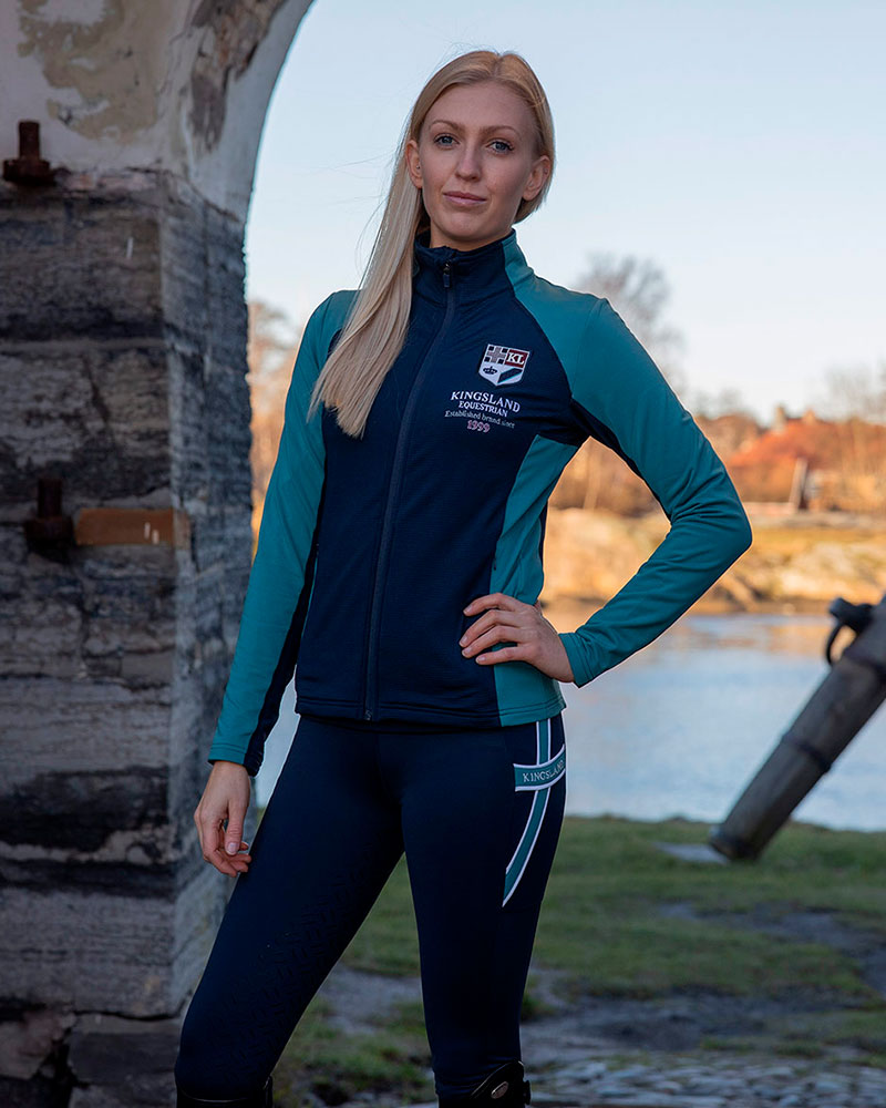 Chaqueta de entrenamiento azul marino y turquesa para mujer - KLignitia - Kingsland