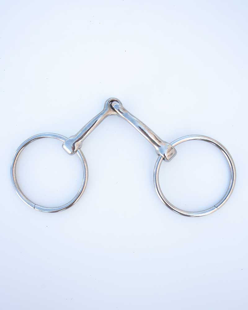 Chrome Jointed Snaffle Bit 11mm with Loose Rings (7.5cm Diameter) – Zaldi
