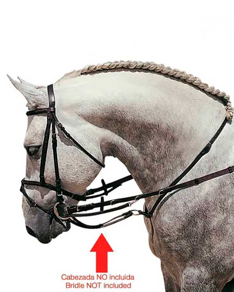 Zaldi 1814 Black Ledering Reins Set with Martingale