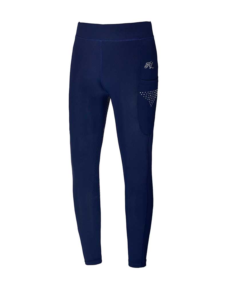 Mallas azul marino con brillantes en los laterales (grip culera) para niña - KLkemmie - Kingsland
