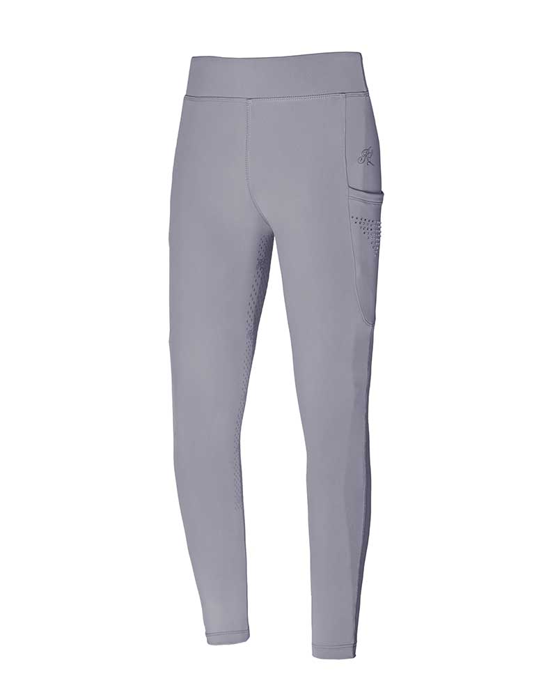Leggings gris à strass en los latéraux (grip à fond intégral) pour fille KLkemmie - Kingsland
