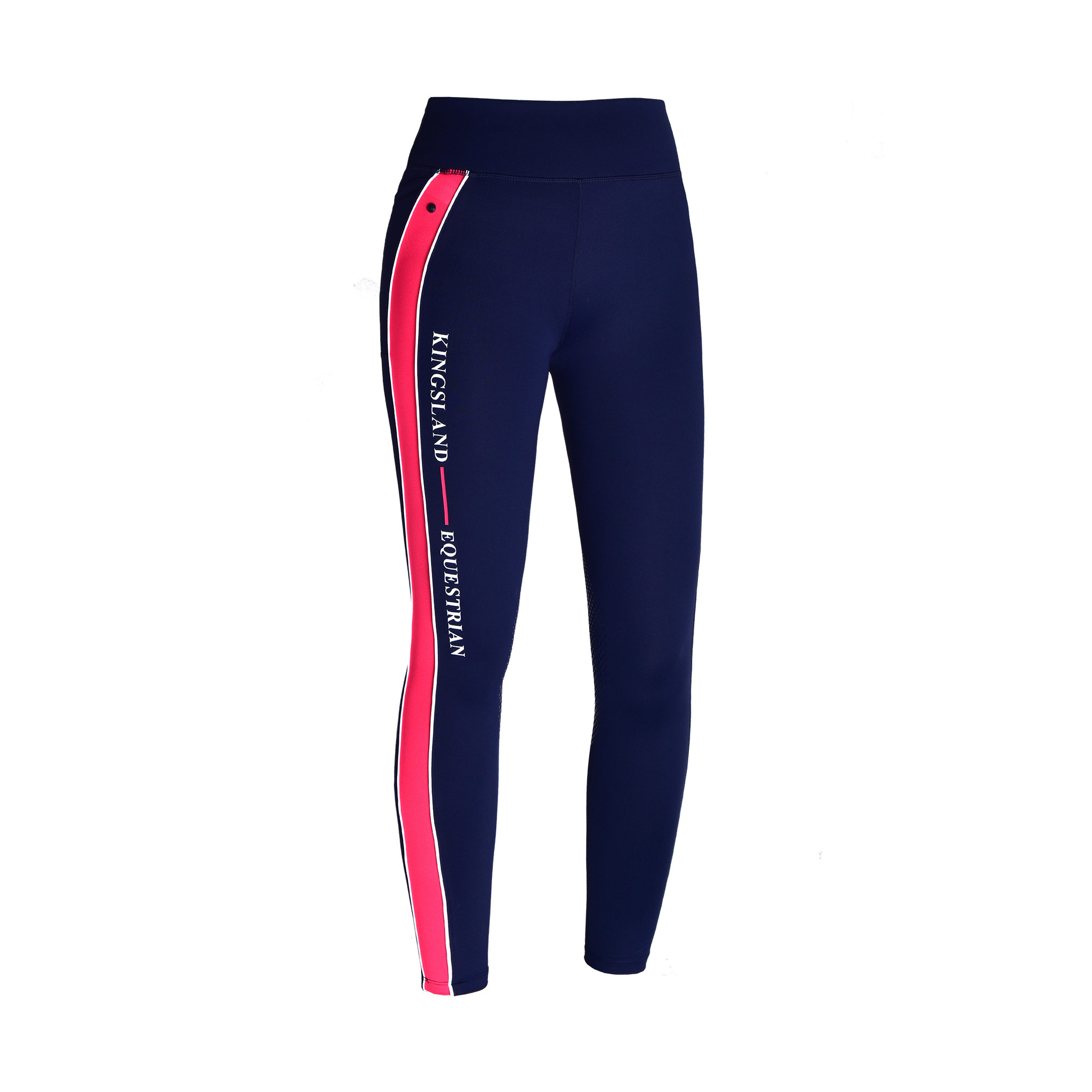 Navy Blue and Coral Women's Riding Tights with Knee Grip - KLkarina - Kingsland