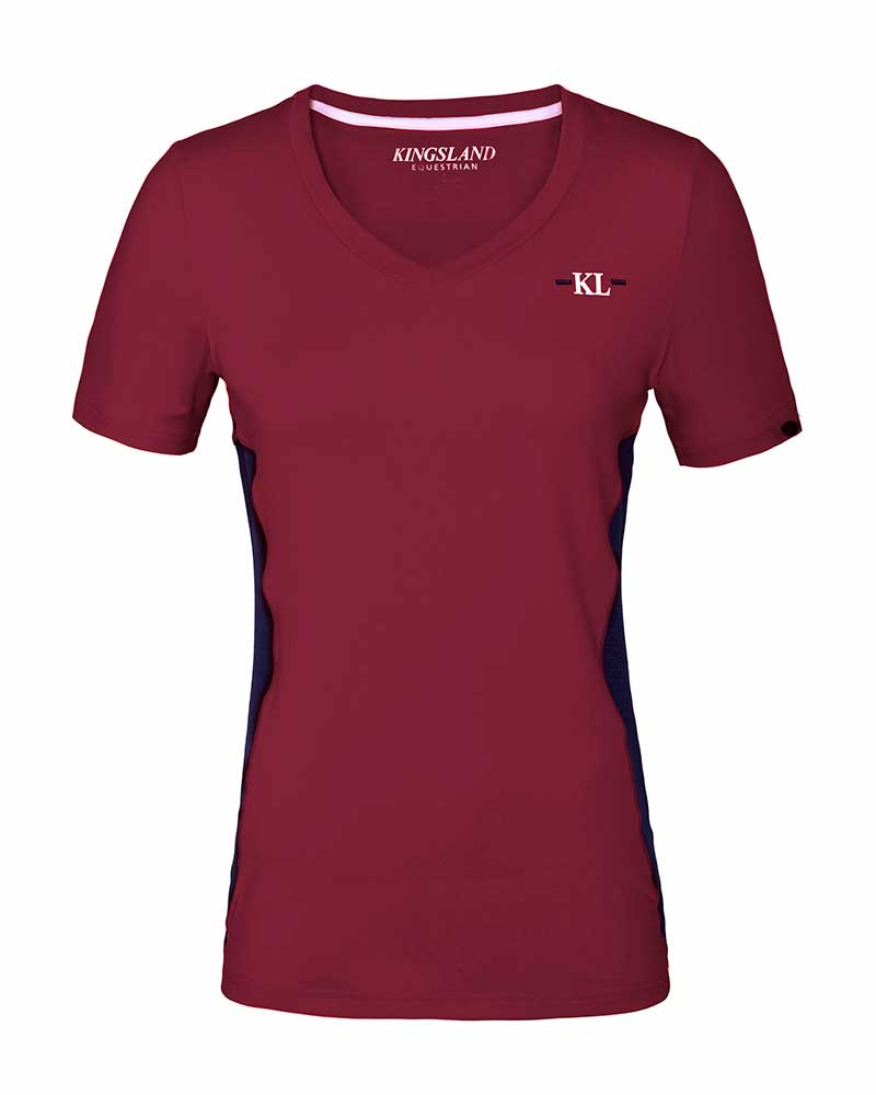Women's Short Sleeve Training Shirt in Burgundy - KLjaslyn - Kingsland