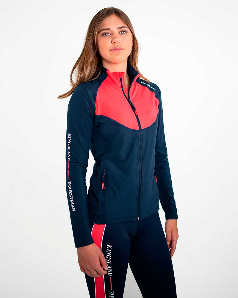 Women's Lightweight Technical Training Jacket Navy and Coral – KLjeri – Kingsland