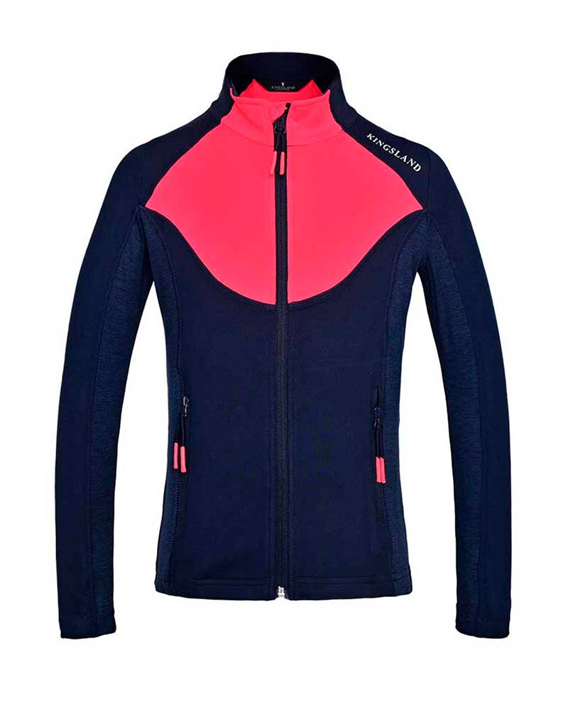 Girls’ Lightweight Technical Training Jacket Navy and Coral – KLjeri – Kingsland