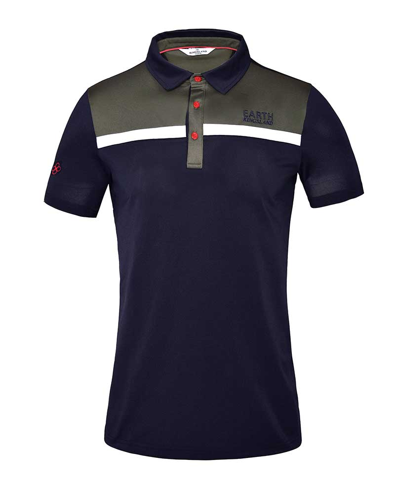 Polo de manga corta de piqué técnico azul marino para hombre - KLjonatan - Kingsland Earth