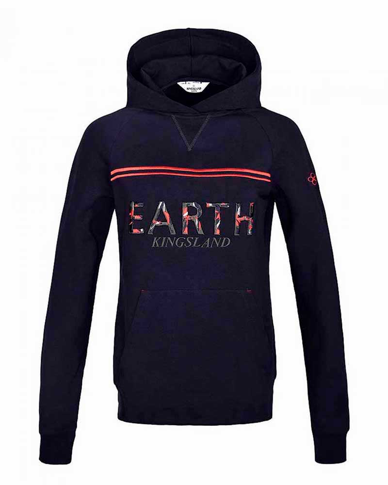 Sudadera de algodón reciclado azul marino con capucha unisex - KLjulio - Kingsland Earth