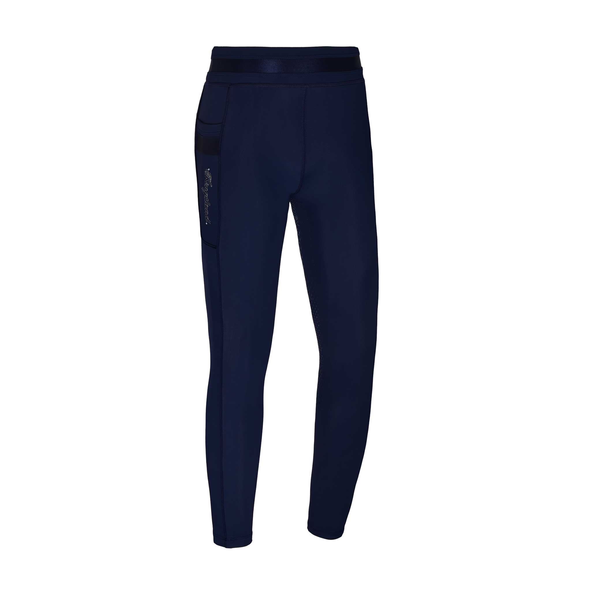 Leggings bleu marine avec ceinture large effet brillo (grip à fond intégral) pour fille KLkemmie - Kingsland