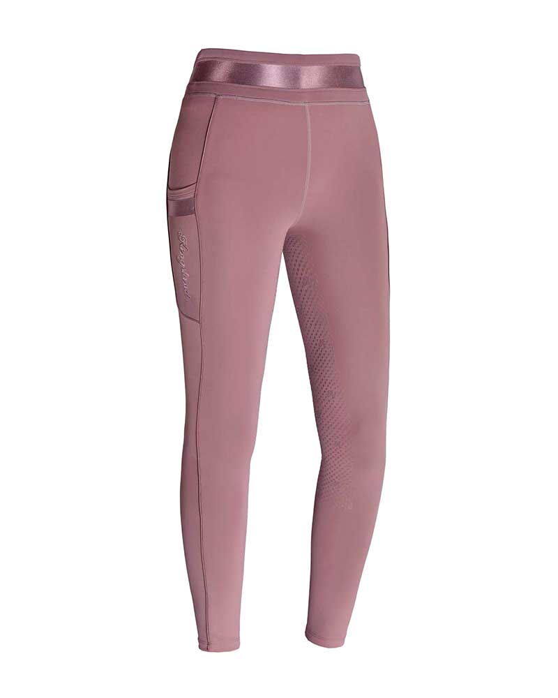 Leggings rose poudré avec ceinture large effet brillo (grip à fond intégral) pour fille - KLkemmie - Kingsland