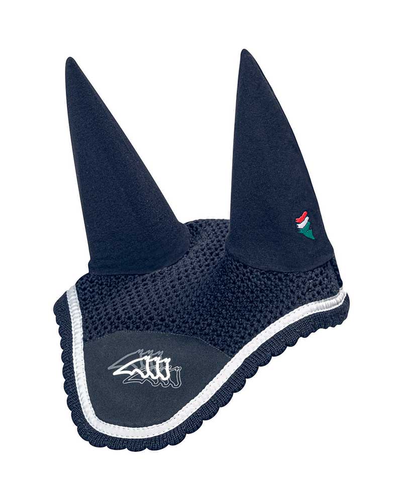 Orejeras azul marino con orejas elásticas para caballo (full) - Cudec - Equiline