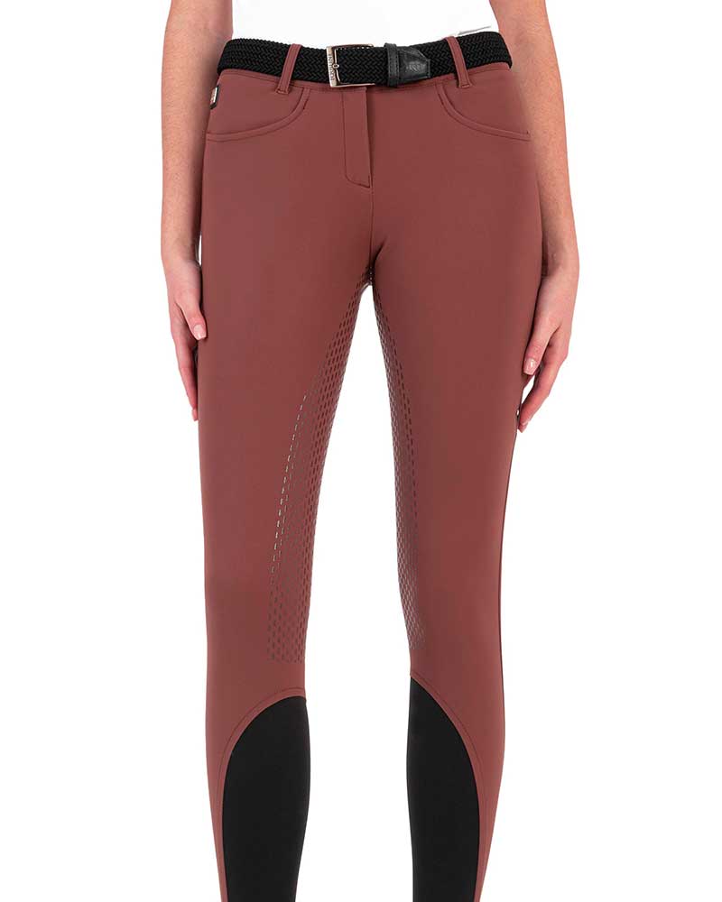 Brown riding pants with seat grip for women – Cobef – Equiline