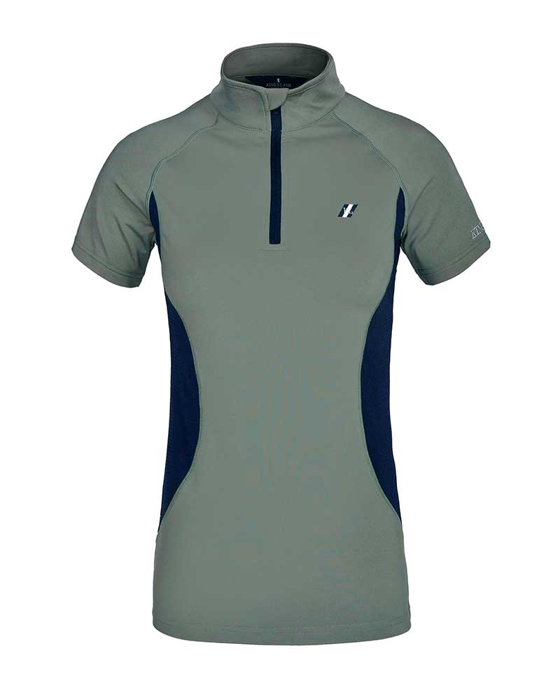 Camiseta de entrenamiento de manga corta verde caqui (green agave) para mujer - KLlucine - Kingsland