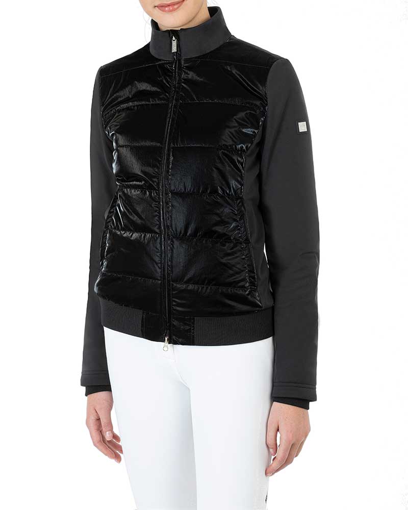 Veste noire polaire matelassée très brillant pour femme Gherig - Equiline