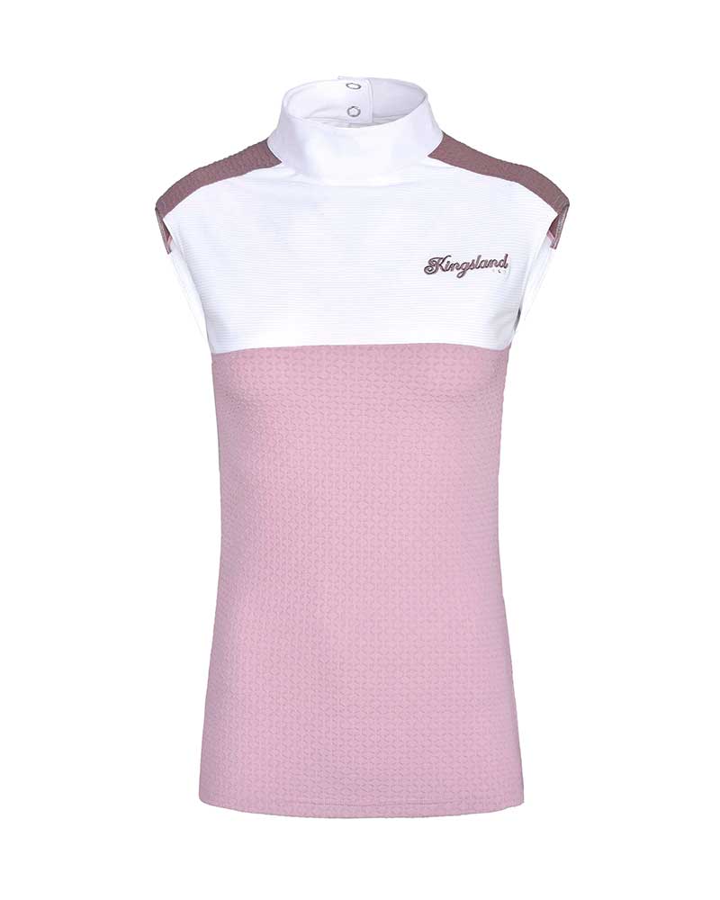 Pink and White Sleeveless Competition Polo for Women – KLlia – Kingsland