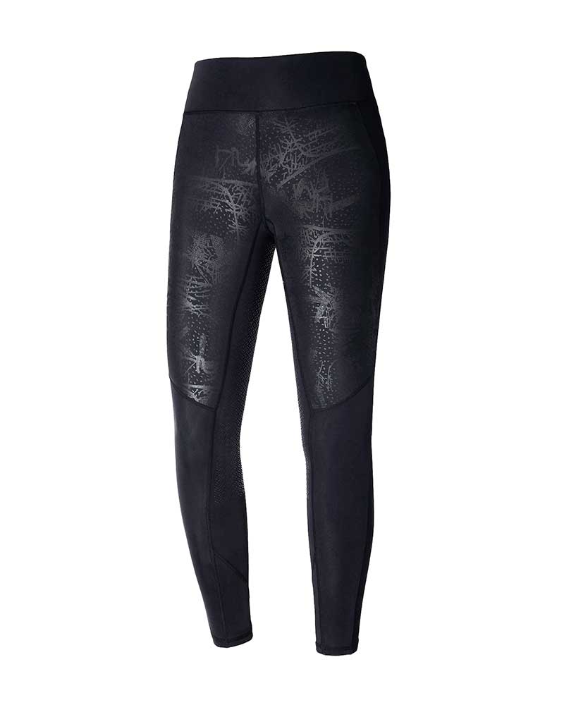 Leggings d'équitation noir imprimée (grip à fond intégral) pour femme KLkatinka - Kingsland