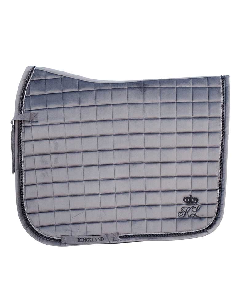 Grey/silver velvet dressage saddle pad – KLmya – Kingsland