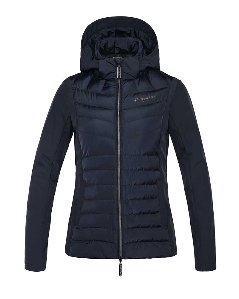 Women's navy blue padded jacket with hood - KLmilana - Kingsland