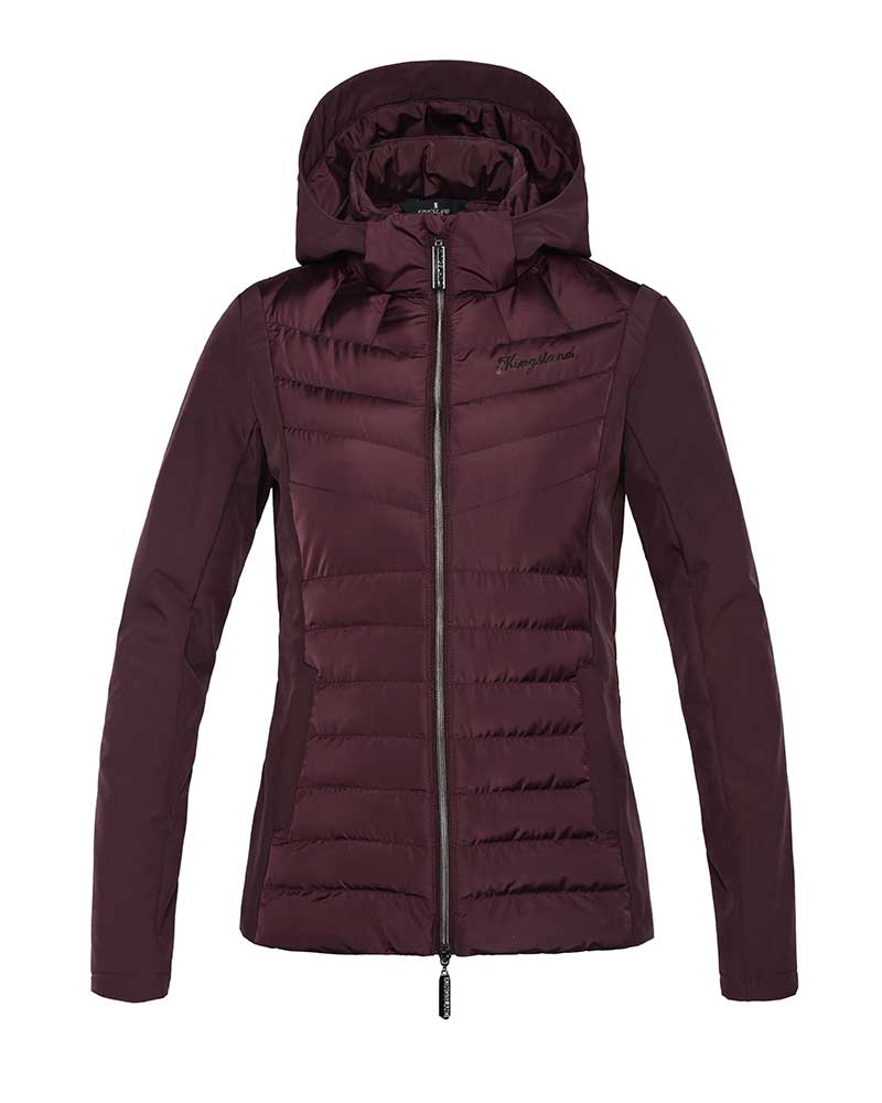 Women's burgundy padded jacket with hood - KLmilana - Kingsland