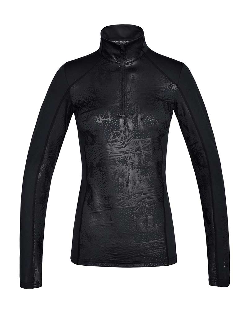 Black Printed Long-Sleeve Training Shirt for Women - KLmaya - Kingsland