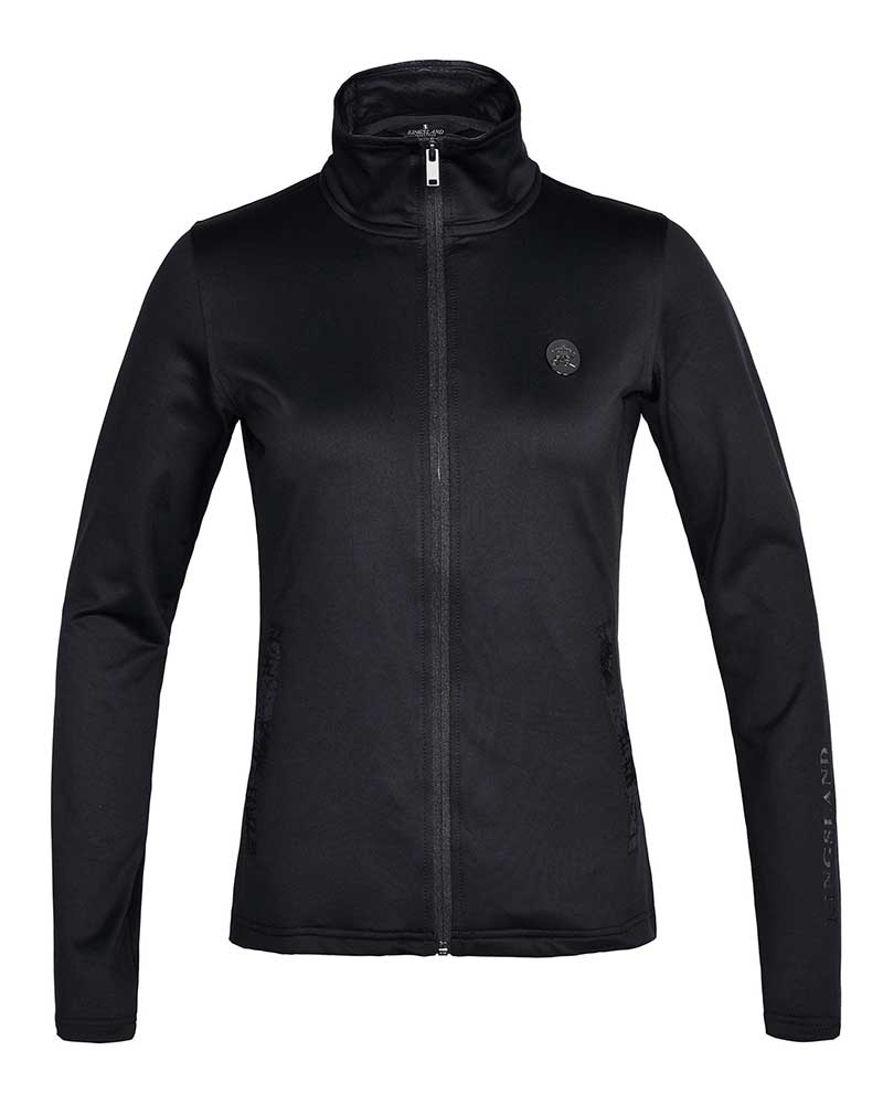 Black Training Sweatshirt with Zipper for Women - KLmakena - Kingsland