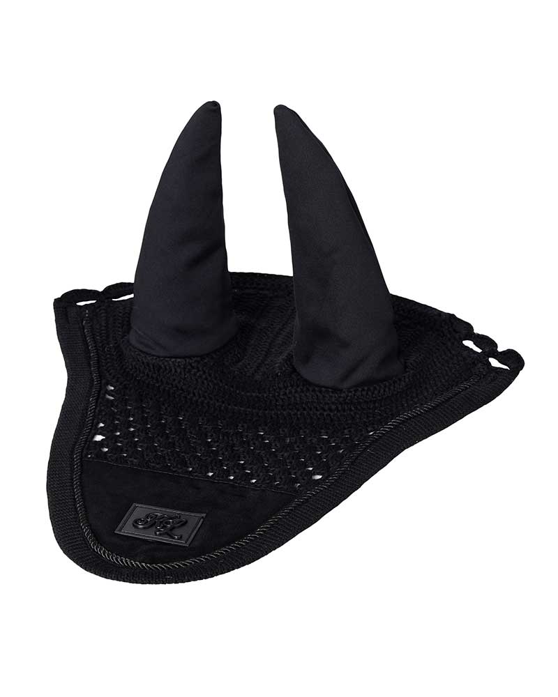 Bonnet en crochet noir avec soie et oreilles élastiques pour poney (C et D) - KLnixe - Kingsland
