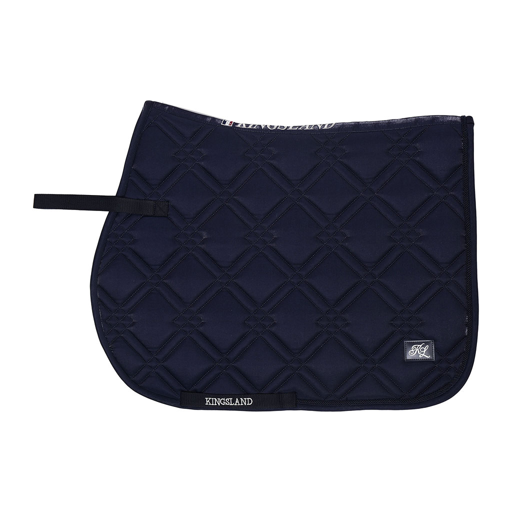 Navy blue shiny silk-effect Coolmax dressage saddle pad - KLnatana - Kingsland