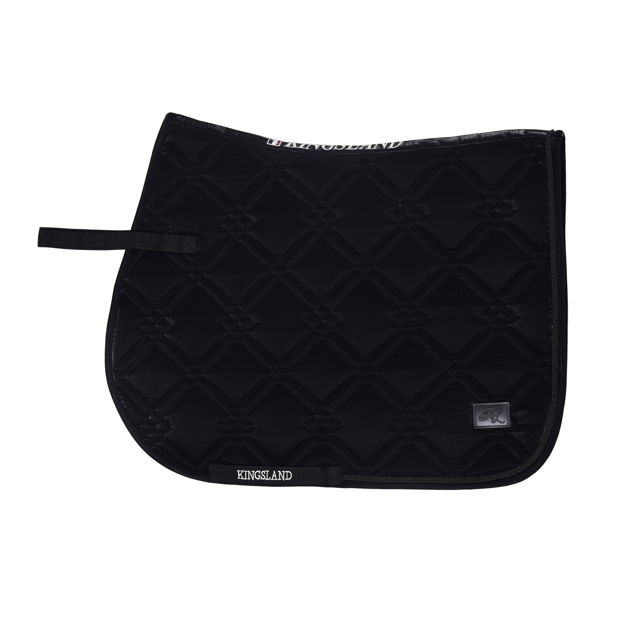 Shiny Silk-Effect Dressage Saddle Pad in Black - KLnatana - Kingsland