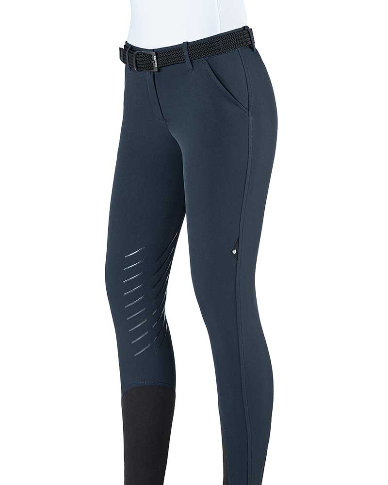 Navy summer riding breeches with knee grip for women – Chellec – Equiline