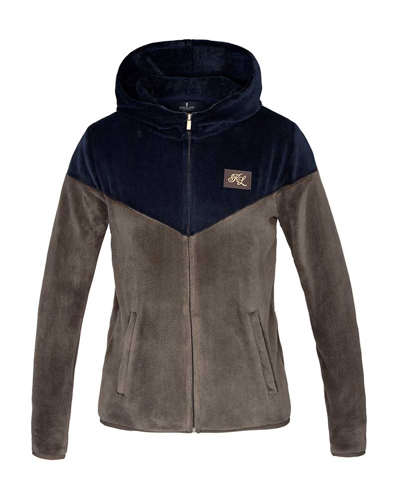 Veste polaire bleu marine et marron avec capuche pour femme KLnikita - Kingsland