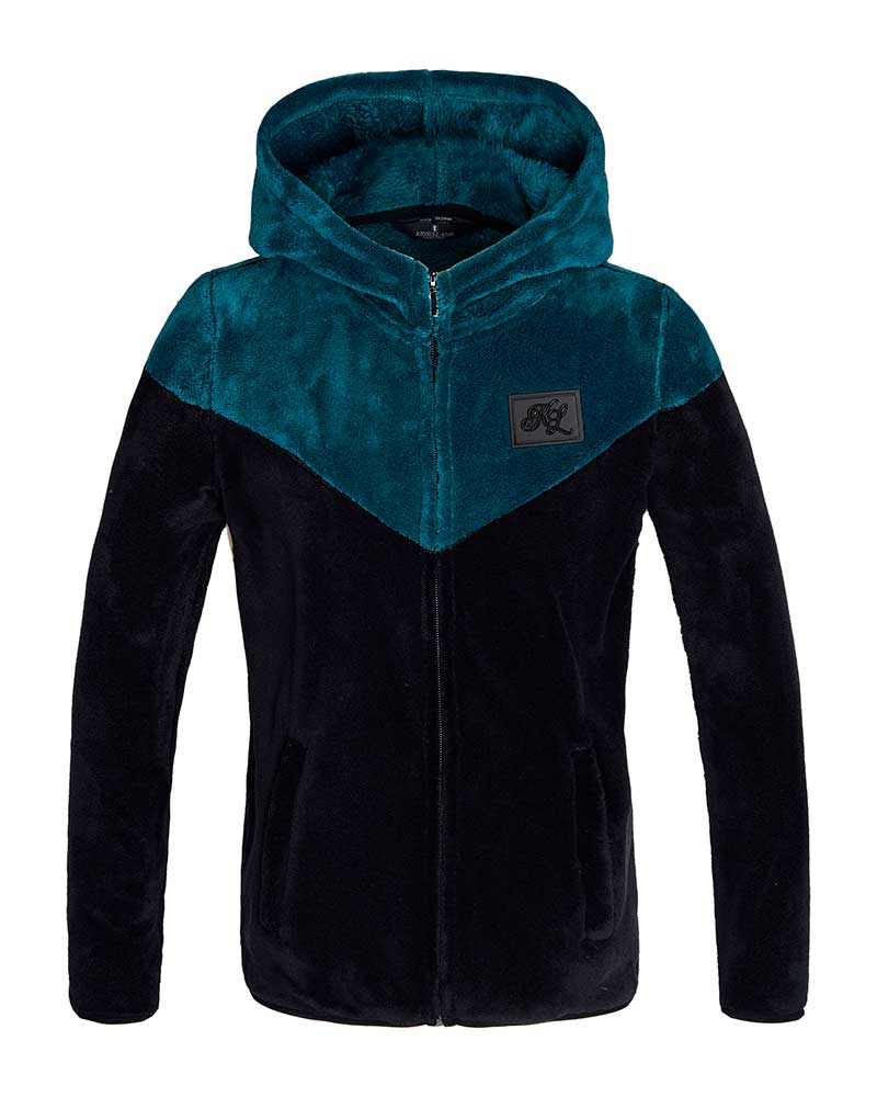Black and Turquoise Fleece Training Jacket for Junior Unisex - KLnelia - Kingsland