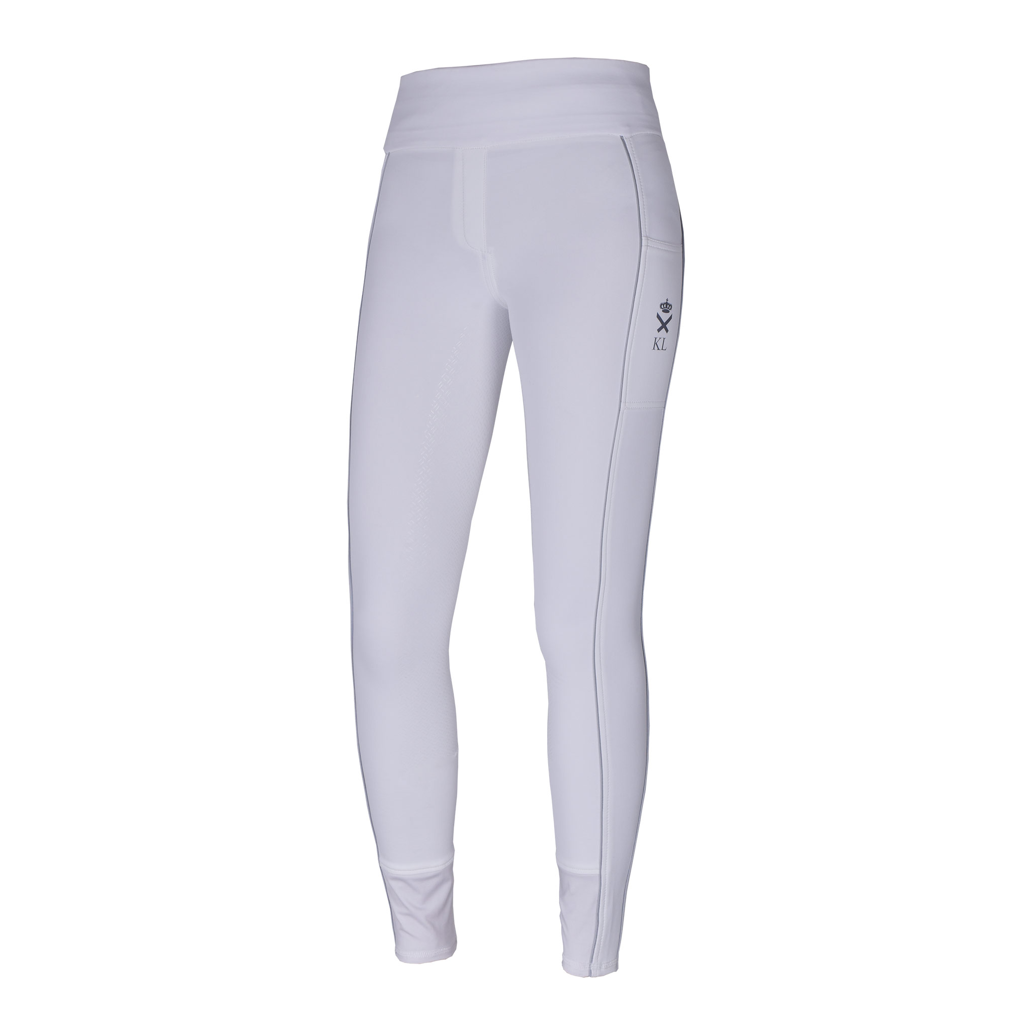 White Pull-On Riding Pants with Elastic Waist and Full Seat Grip for Women - KLkatja - Kingsland Dressage