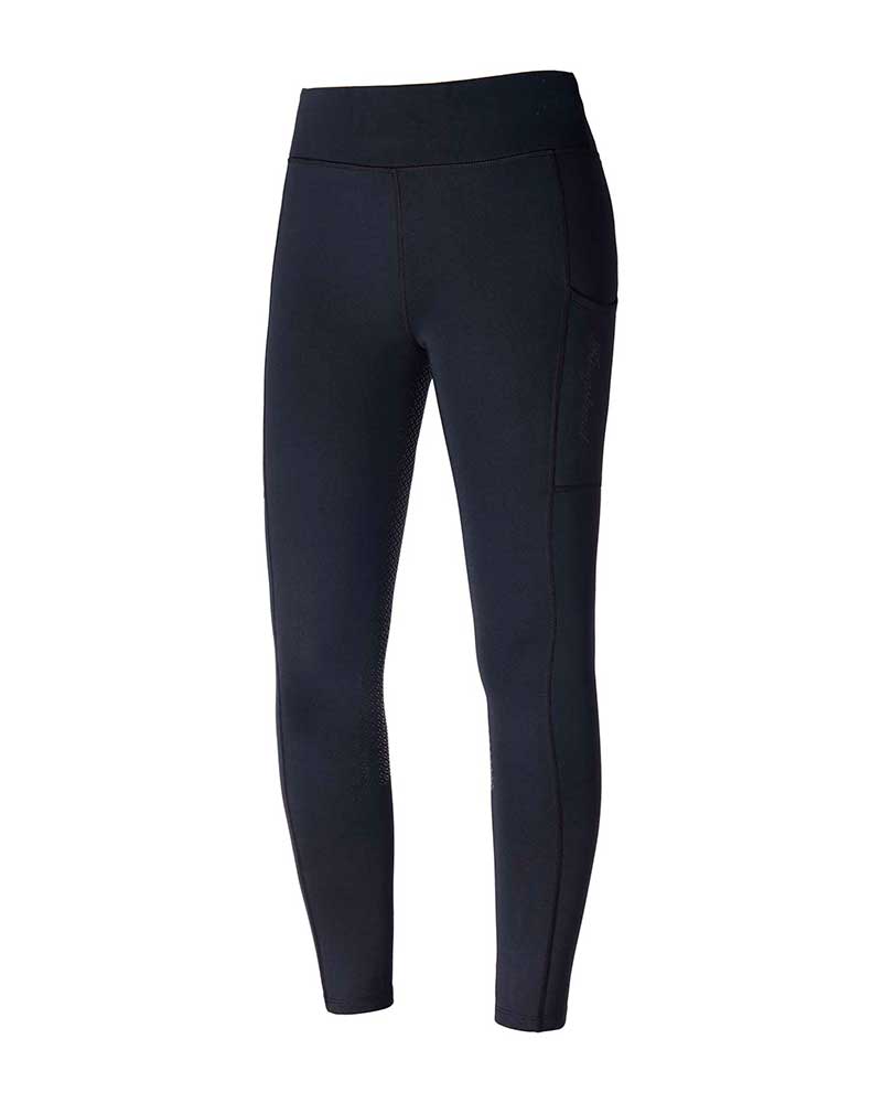 Women's Black Winter Riding Tights (Silicone Grip Seat) - KLkattie - Kingsland Dressage