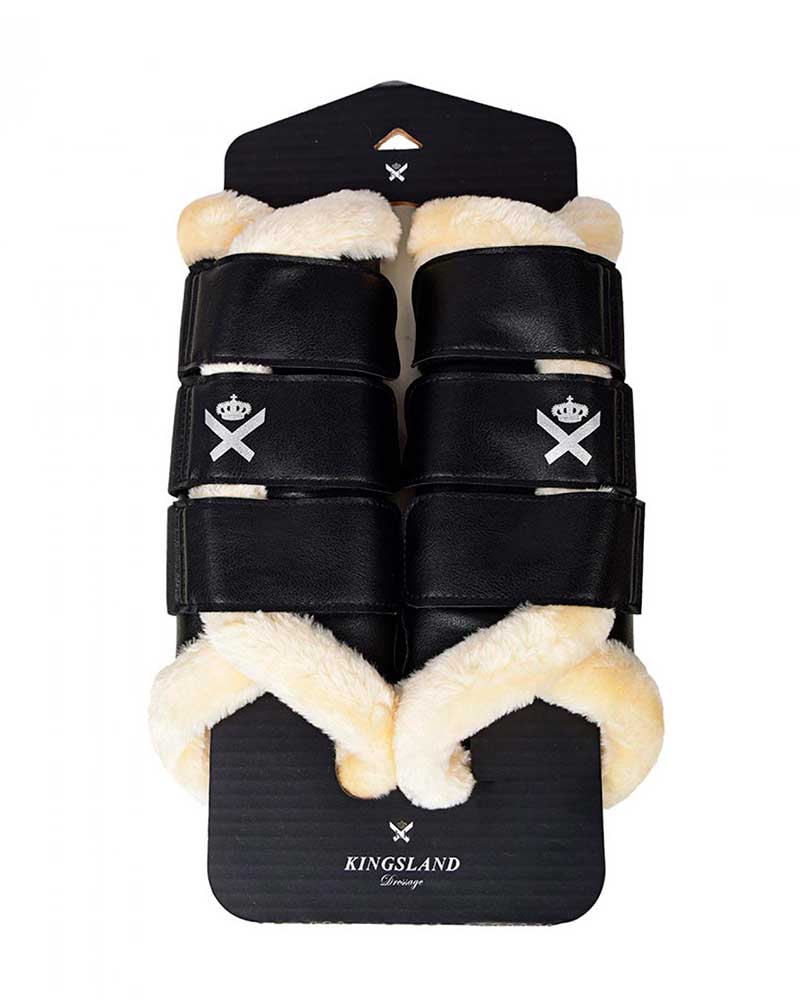 Lot de 2 protections de dressage noirs avec mouton pour cheval et/ou poney - KLtali - Kingsland Dressage