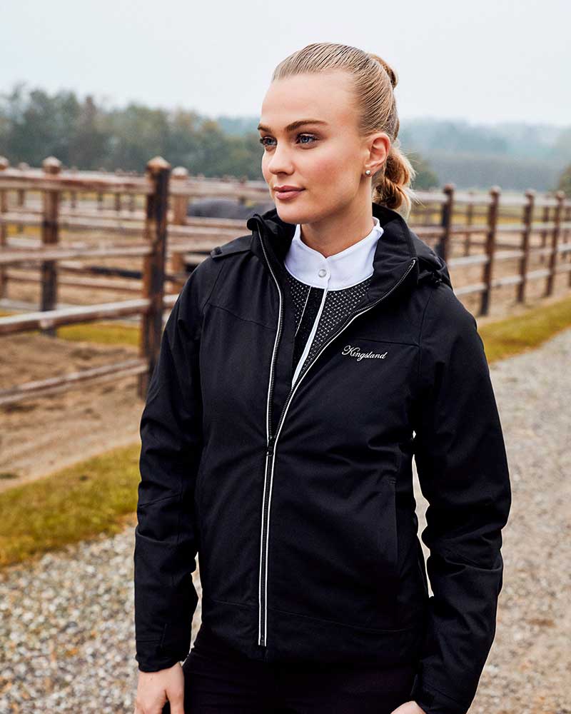 Manteau matelassé gordo imperméable noir pour femme - KLtala - Kingsland Dressage
