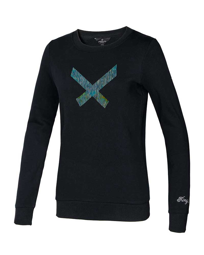 Women's Black Sweatshirt with Iridescent Cross - KLtylee - Kingsland Dressage