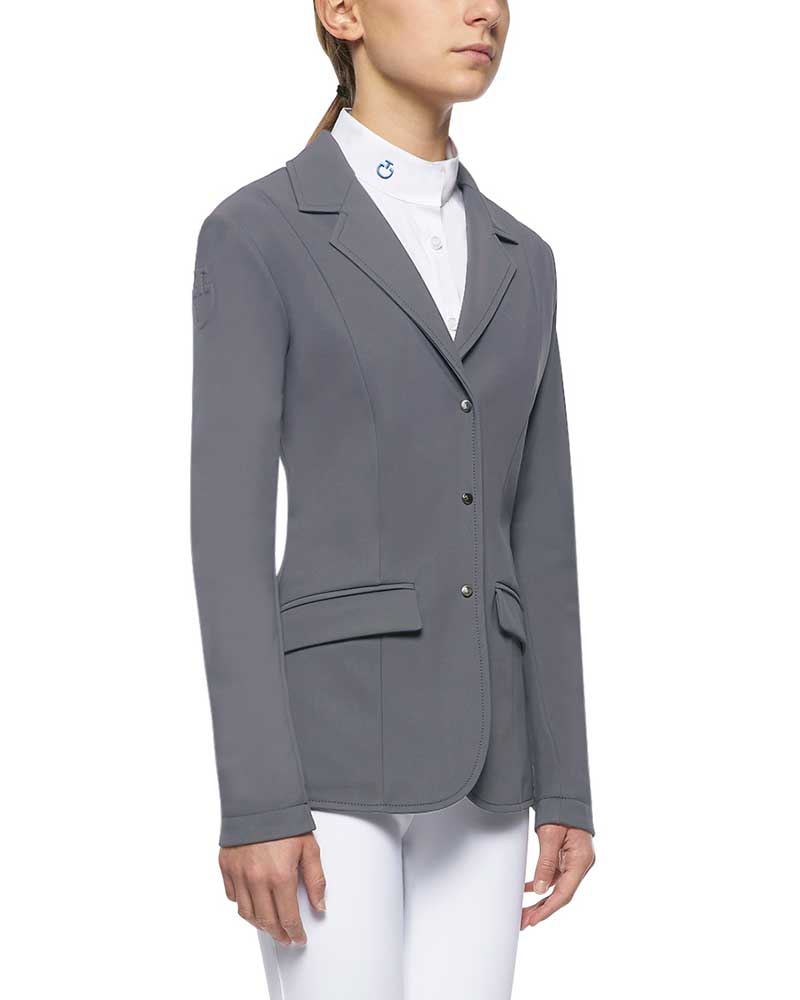 Girls' Grey Competition Jacket with Zipper &amp; Hooks - Cavalleria Toscana
