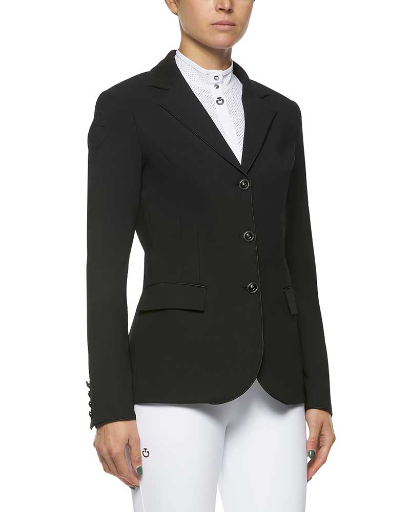 Women's Black Competition Jacket with Alcantara Collar - GP - Cavalleria Toscana