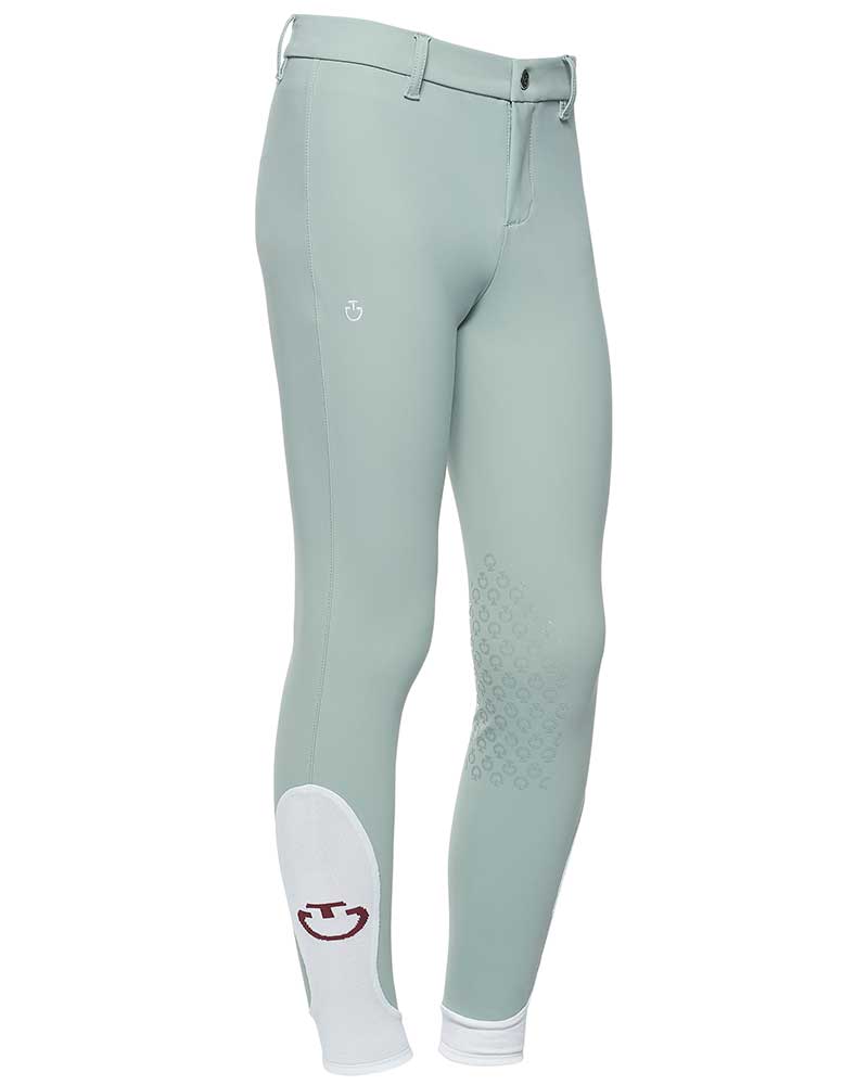 Pantalons d'équitation vert bleuté muy clair (grip aux genoux) junior unisexe - Cavalleria Toscana