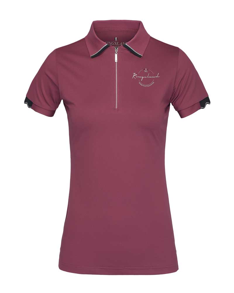 Short-Sleeved Technical Polo in Pink Dry Rose for Women - KLnaina - Kingsland