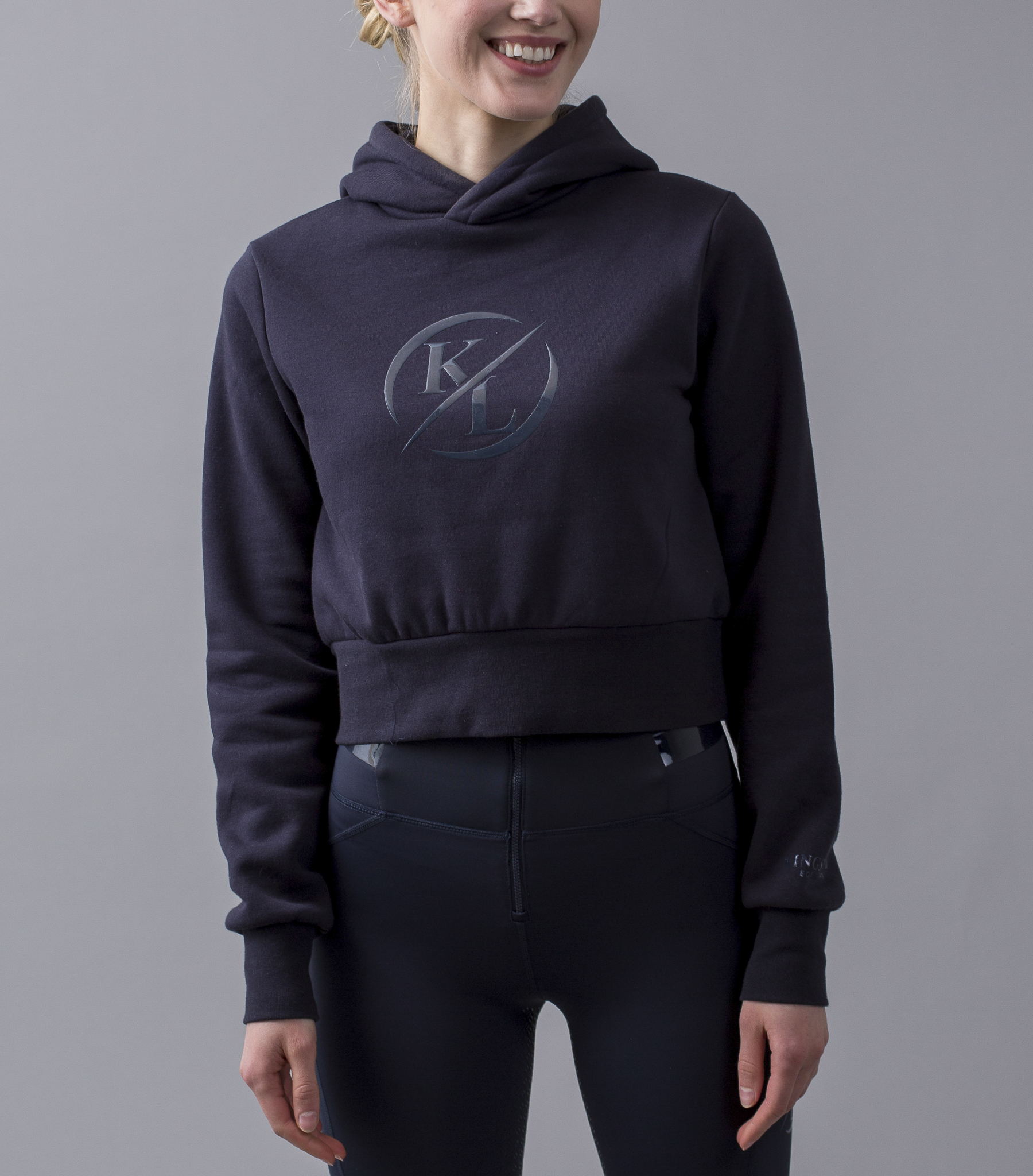 Sudadera con capucha corta azul marino para mujer - KLorla - Kingsland